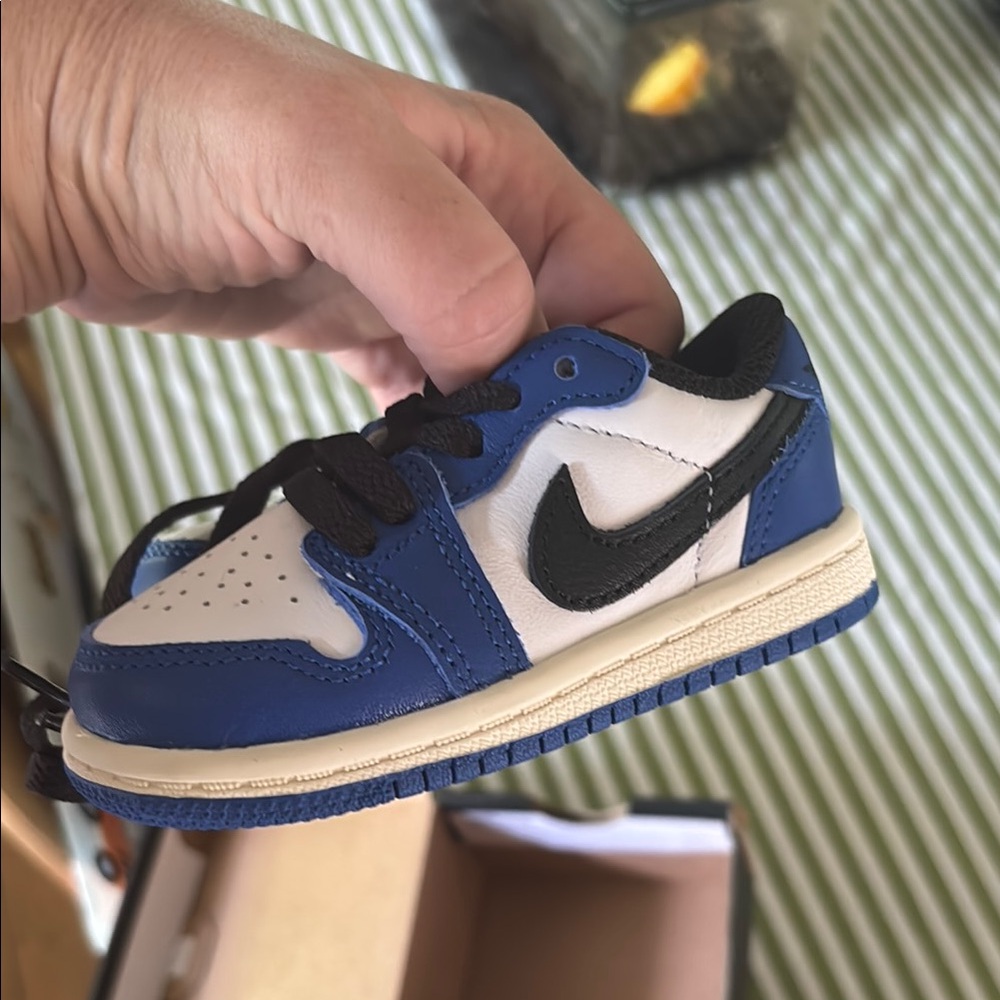 Nike baby White and Blue Jordans sneakers